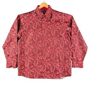 Pronti XL Collection by Phita Rich Vibrant Paisley Long Sleeve Button Down Shirt